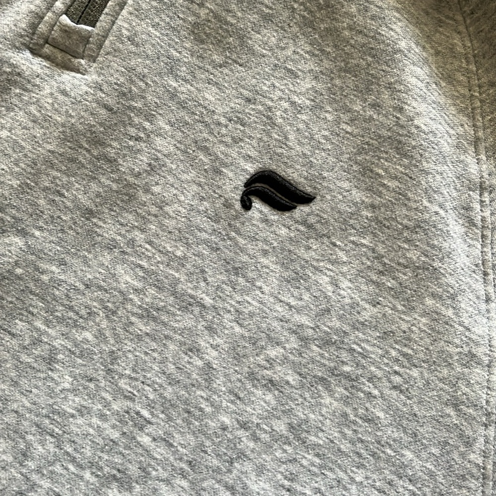 Fabletics Heathered Gray Long Sleeve Quarter Zip … - image 2